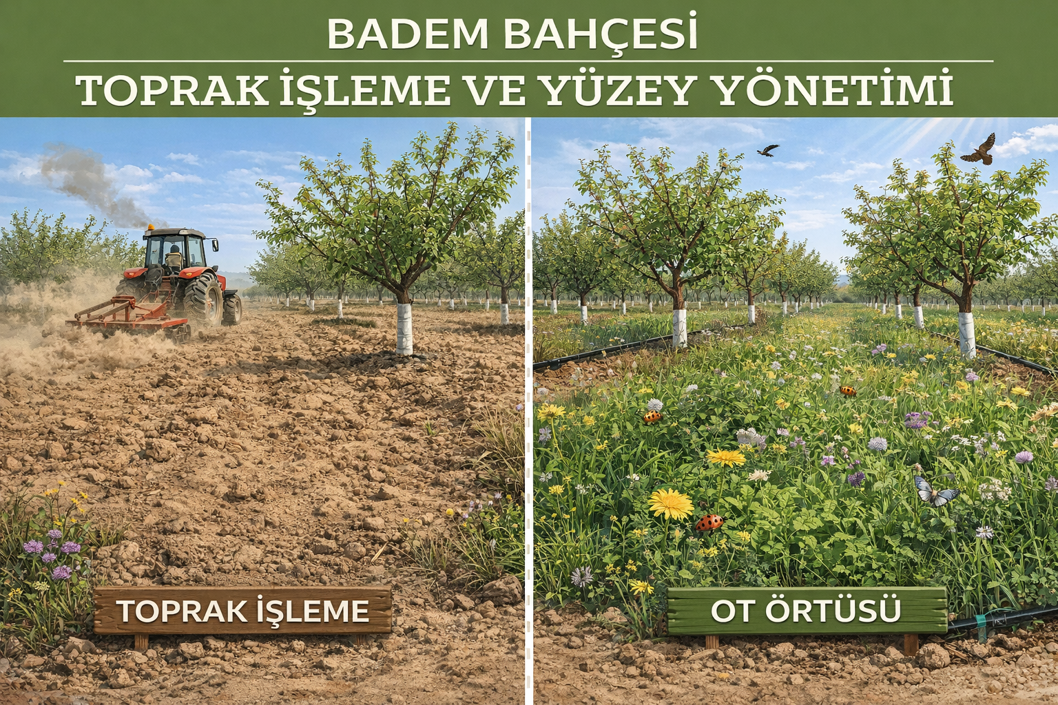 Badem Bahçesinde Toprak İşleme ve Yüzey Yönetimi
